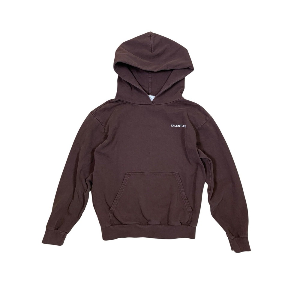 Talentless Brown Fleece Pullover Hoodie Minimalist Streetwear‎ Unisex Medium